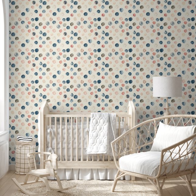 Soft Watercolor Polka Dots Behang (Kinderen)