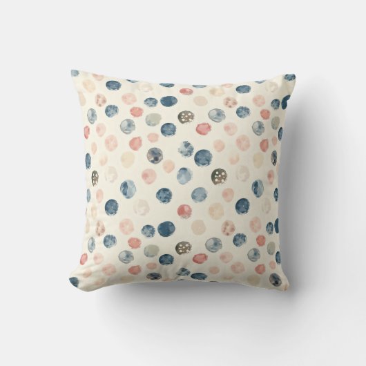 Soft Watercolor Polka Dots Throw Pillow Kussen (Voorkant)