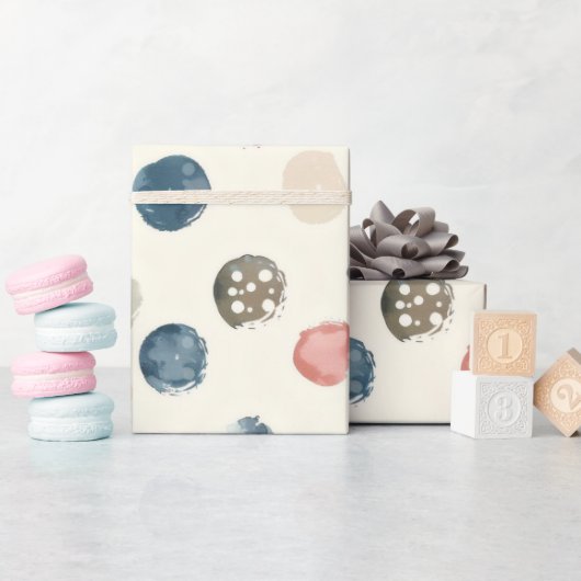 Soft Watercolor Polka Dots Wrapping Paper Cadeaupapier (Baby Shower)
