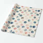 Soft Watercolor Polka Dots Wrapping Paper Cadeaupapier (Uitgerold)