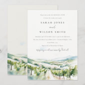 Soft Watercolor Vineyard Landscape Morning After Kaart (Voorkant / Achterkant)