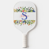 Soft Watercolor Wildflowers – Feminine Pickleball Paddle (Voorkant)