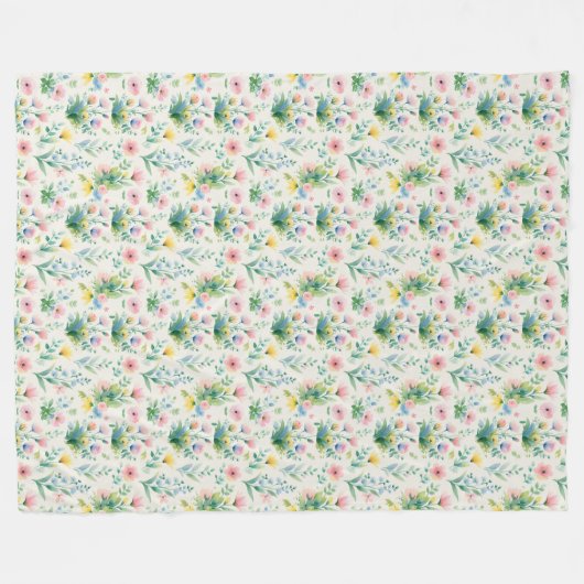 soft watercolor windflowers fleece deken (Voorkant (Horizontaal))