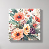 Soft Waterverf Bloemen Boeket Art Print (Voorkant)