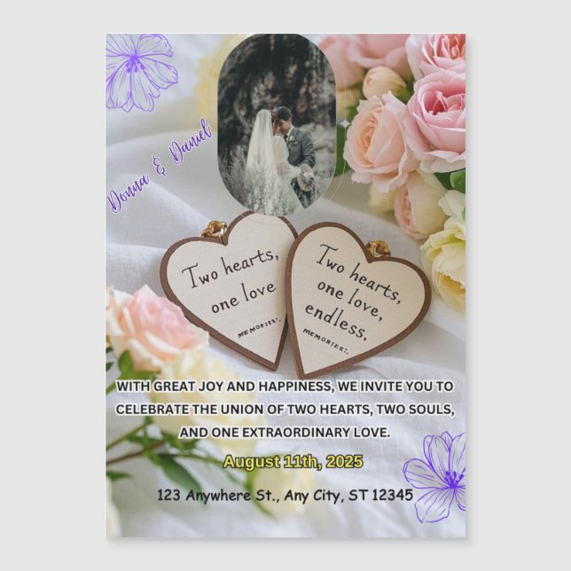 Soft Waterverf bruiloft uitnodiging (Voorkant)