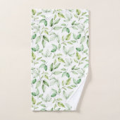 Soft Waterverf Green Leaves Bad Handdoek (Handdoek)
