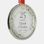 Soft Waterverf Greenery 25th Jubileum Metalen Ornament (Rechts)