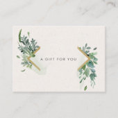 soft waterverf greenery gold gift certificate visitekaartje (Voorkant)