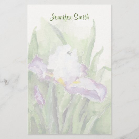 Soft Waterverf Iris Stationery Briefpapier (Voorkant)