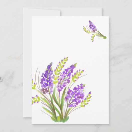 Soft Waterverf Lavender and Green Florals Kaart (Achterkant)