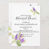 Soft Waterverf Lavender and Green Florals Kaart (Voorkant / Achterkant)