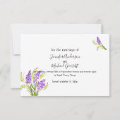 Soft Waterverf Lavender and Green Florals Save The Date (Achterkant)