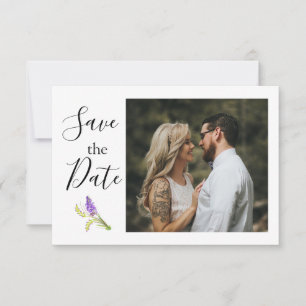 Soft Waterverf Lavender and Green Florals Save The Date