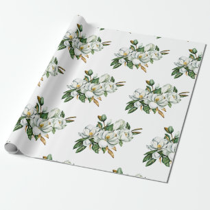 Soft Waterverf Magnolia Blue Pattern Cadeaupapier