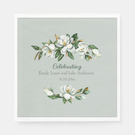 Soft Waterverf Magnolia Greenery Wedding Napkins Servet