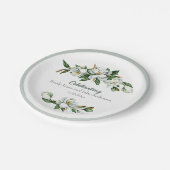 Soft Waterverf Magnolia Greenery Wedding Paper Pl Papieren Bordje (Gekanteld)