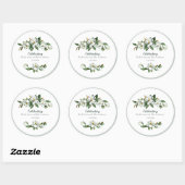 Soft Waterverf Magnolia Greenery Wedding Ronde Sticker (Vel)