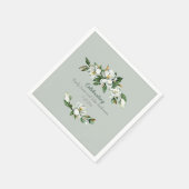 Soft Waterverf Magnolia Greenery Wedding Servet (Hoek)