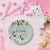 Soft Waterverf Magnolia Greenery Wedding Shower Papieren Bordje (Feest)
