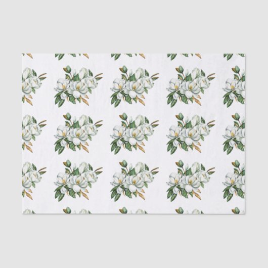 Soft Waterverf Magnolia Pattern Blue Tissuepapier (Voorkant)