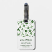 Soft Waterverf Shamrock Pattern Bagagelabel (Achterkant verticaal)