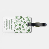 Soft Waterverf Shamrock Pattern Bagagelabel (Achterkant horizontaal)