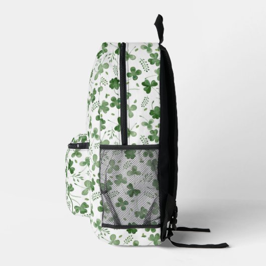 Soft Waterverf Shamrock Pattern Bedrukte Rugzak (Rechts)