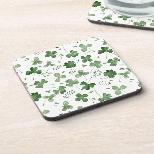 Soft Waterverf Shamrock Pattern Bier Onderzetter (Linkerzijde)
