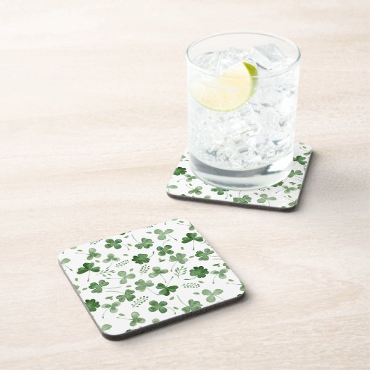 Soft Waterverf Shamrock Pattern Bier Onderzetter (Rechterzijde)