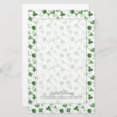 Soft Waterverf Shamrock Pattern Briefpapier (Voorkant / Achterkant)