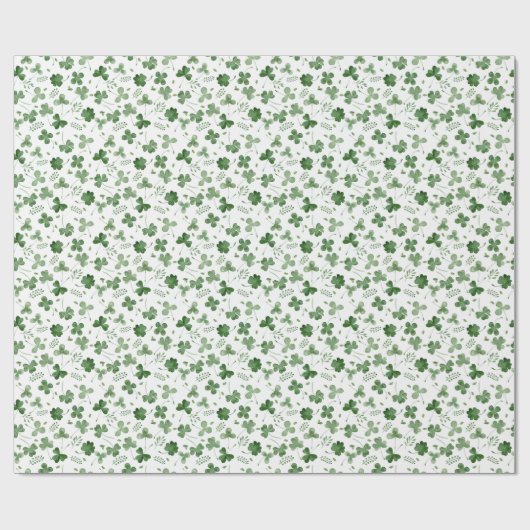 Soft Waterverf Shamrock Pattern Cadeaupapier (Vlak)