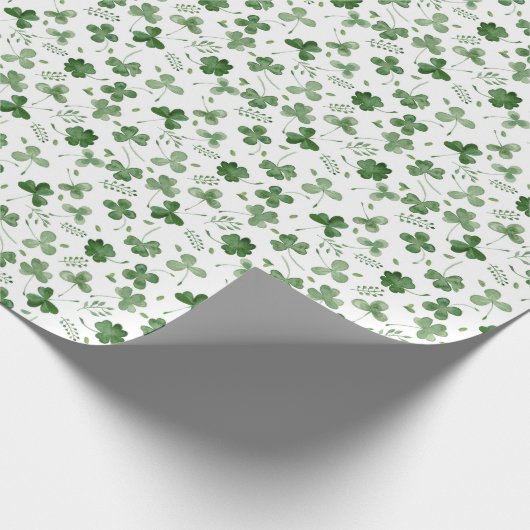 Soft Waterverf Shamrock Pattern Cadeaupapier (Hoek)