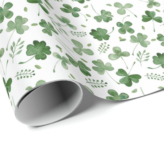 Soft Waterverf Shamrock Pattern Cadeaupapier (Rol Hoek)