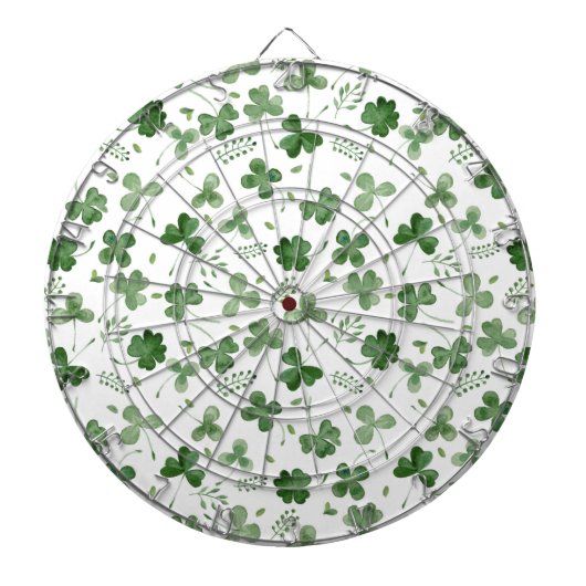 Soft Waterverf Shamrock Pattern Dartbord (Voorkant)