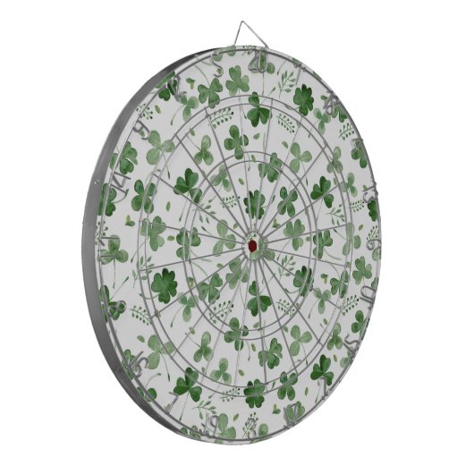 Soft Waterverf Shamrock Pattern Dartbord (Voorkant Links)