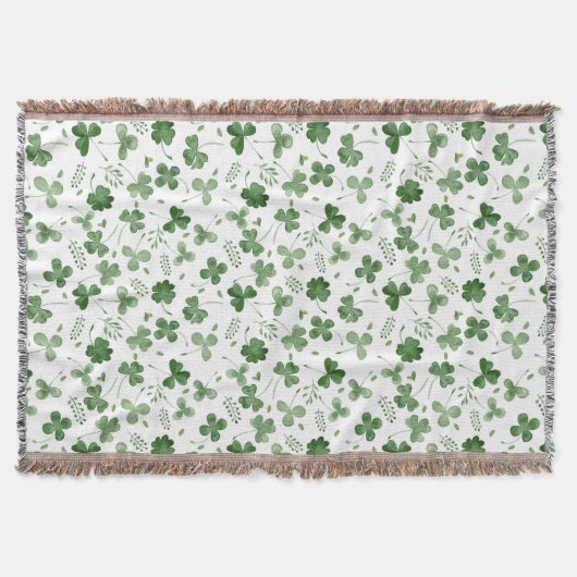 Soft Waterverf Shamrock Pattern Deken (Voorkant)