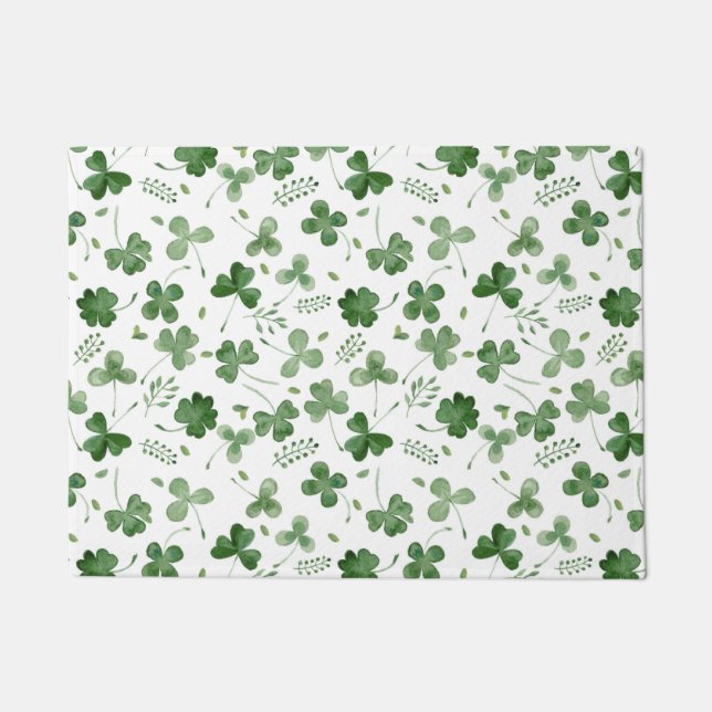 Soft Waterverf Shamrock Pattern Deurmat (Voorkant)