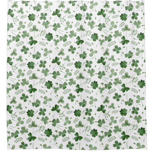 Soft Waterverf Shamrock Pattern Douchegordijn (Voorkant)