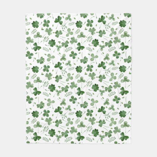 Soft Waterverf Shamrock Pattern Fleece Deken (Voorkant)