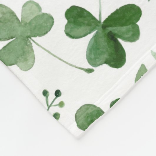Soft Waterverf Shamrock Pattern Fleece Deken (Hoek)
