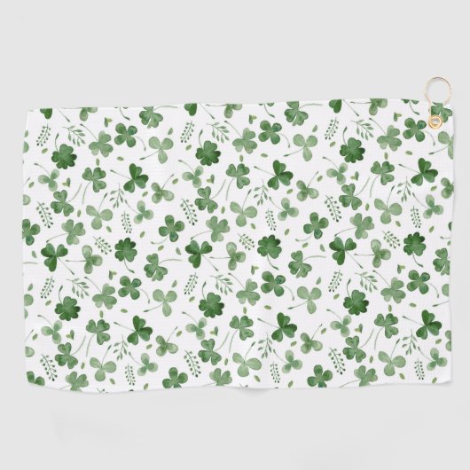 Soft Waterverf Shamrock Pattern Golfhanddoek (Horizontaal)