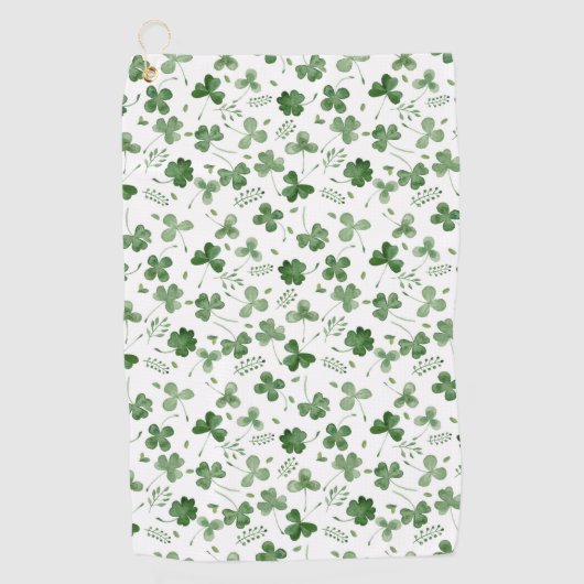 Soft Waterverf Shamrock Pattern Golfhanddoek (Voorkant)