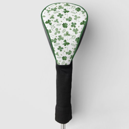 Soft Waterverf Shamrock Pattern Golfheadcover (Voorkant)