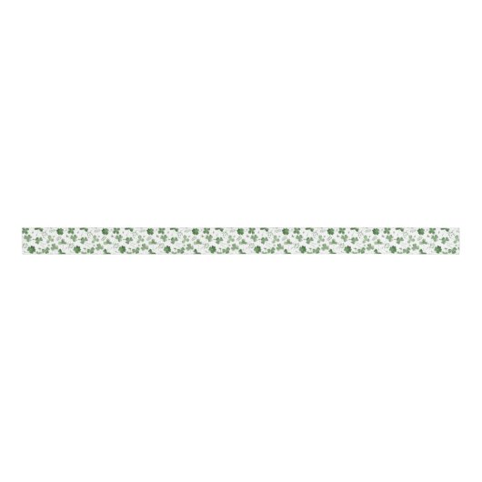 Soft Waterverf Shamrock Pattern Grosgrain Lint (Voorkant)
