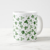 Soft Waterverf Shamrock Pattern Grote Koffiekop (Voorkant rechts)