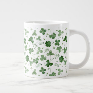 Soft Waterverf Shamrock Pattern Grote Koffiekop