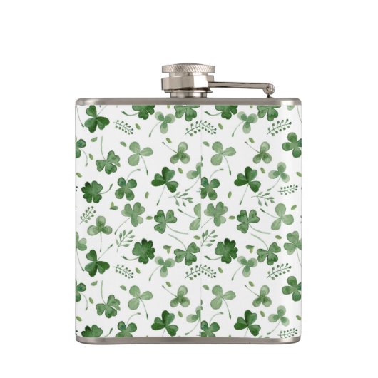 Soft Waterverf Shamrock Pattern Heupfles (Achterkant)