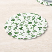 Soft Waterverf Shamrock Pattern Kartonnen Onderzetters (Gekanteld)