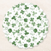 Soft Waterverf Shamrock Pattern Kartonnen Onderzetters (Voorkant)