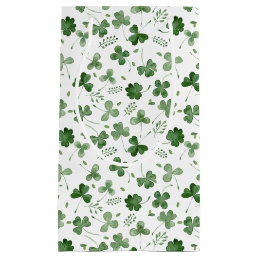 Soft Waterverf Shamrock Pattern Klein Cadeauzakje (Voorkant)
